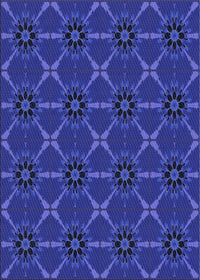 Machine Washable Transitional Cobalt Blue Rug, wshpat2870blu