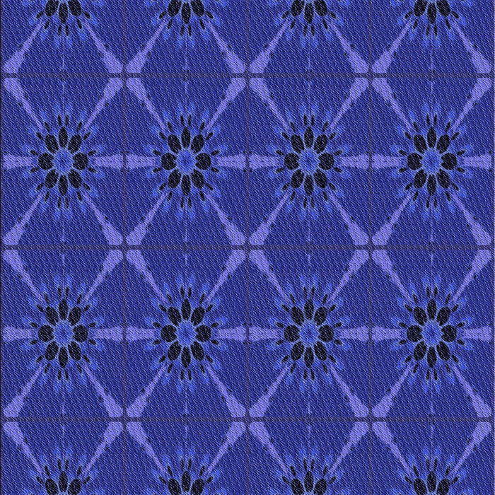 Machine Washable Transitional Cobalt Blue Rug, wshpat2870blu