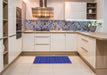 Patterned Cobalt Blue Rug in a Kitchen, pat2870blu