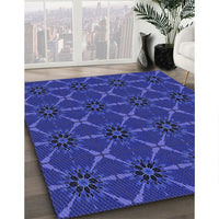 Patterned Cobalt Blue Rug, pat2870blu