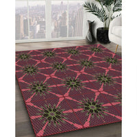 Patterned Plum Purple Rug, pat2870brn