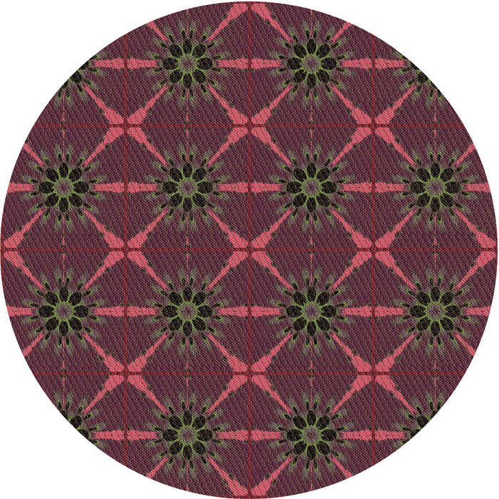 Square Patterned Plum Purple Rug, pat2870brn