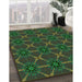 Machine Washable Transitional Dark Lime Green Rug in a Family Room, wshpat2870grn