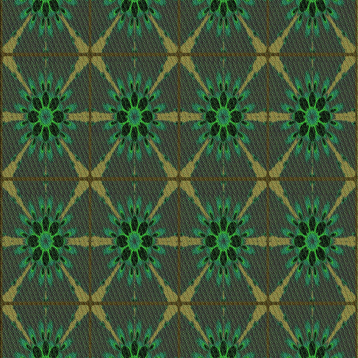 Patterned Dark Lime Green Rug, pat2870grn