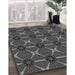 Patterned Dark Gray Black Rug in Family Room, pat2870gry