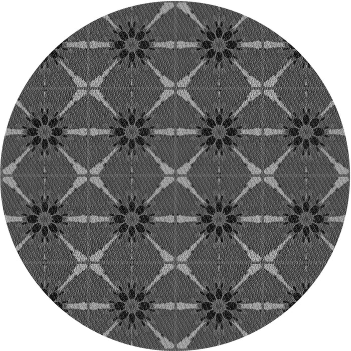 Square Machine Washable Transitional Dark Gray Black Rug in a Living Room, wshpat2870gry