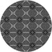 Square Patterned Dark Gray Black Rug, pat2870gry