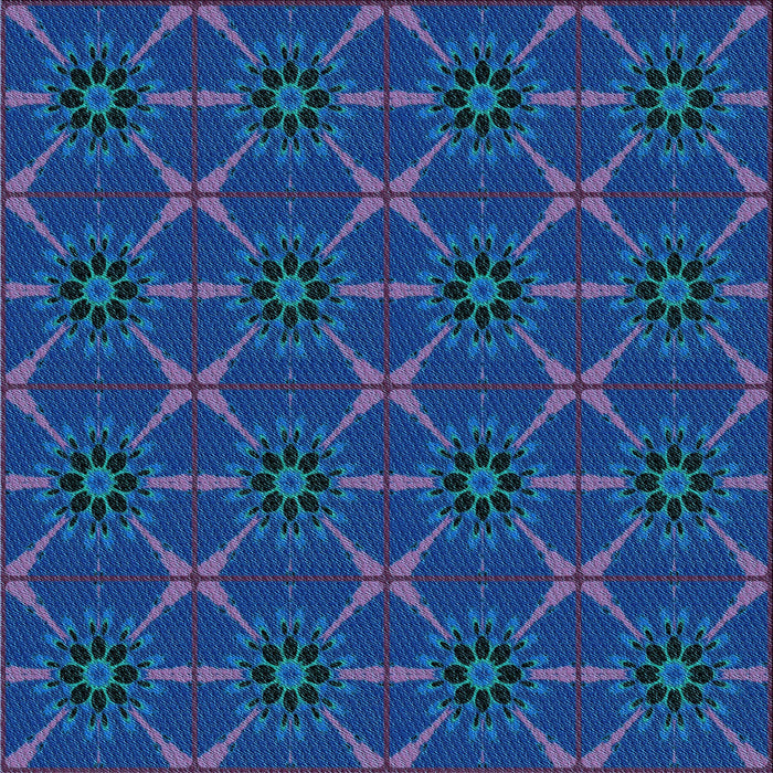 Round Patterned Blue Rug, pat2870lblu