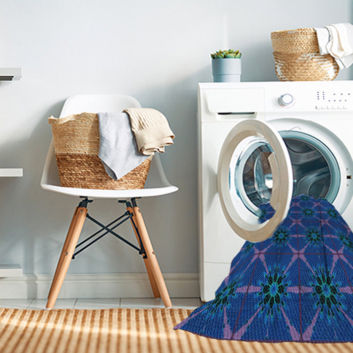 Machine Washable Transitional Blue Rug in a Washing Machine, wshpat2870lblu