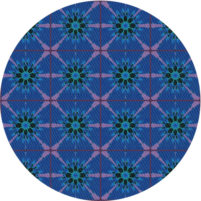 Square Patterned Blue Rug, pat2870lblu
