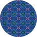 Square Patterned Blue Rug, pat2870lblu