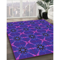 Patterned Bright Purple Rug, pat2870pur