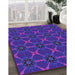 Patterned Bright Purple Rug in Family Room, pat2870pur