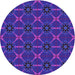 Square Patterned Bright Purple Rug, pat2870pur