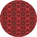 Square Patterned Red Rug, pat2870rd