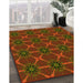 Patterned Crimson Red Rug in Family Room, pat2870yw