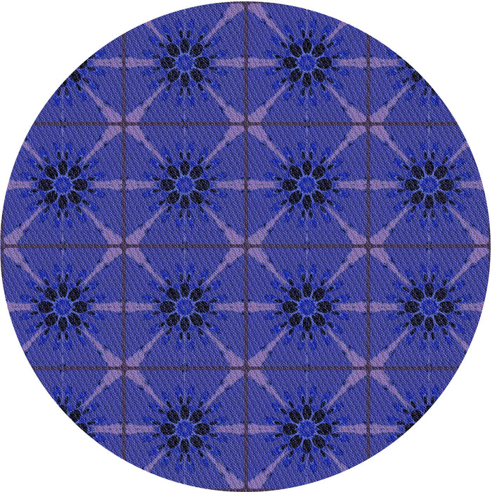 Square Machine Washable Transitional Cobalt Blue Rug in a Living Room, wshpat2871blu