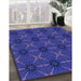 Machine Washable Transitional Cobalt Blue Rug in a Family Room, wshpat2871blu