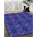 Patterned Cobalt Blue Rug in Family Room, pat2871blu