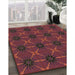 Patterned Burgundy Red Rug in Family Room, pat2871brn