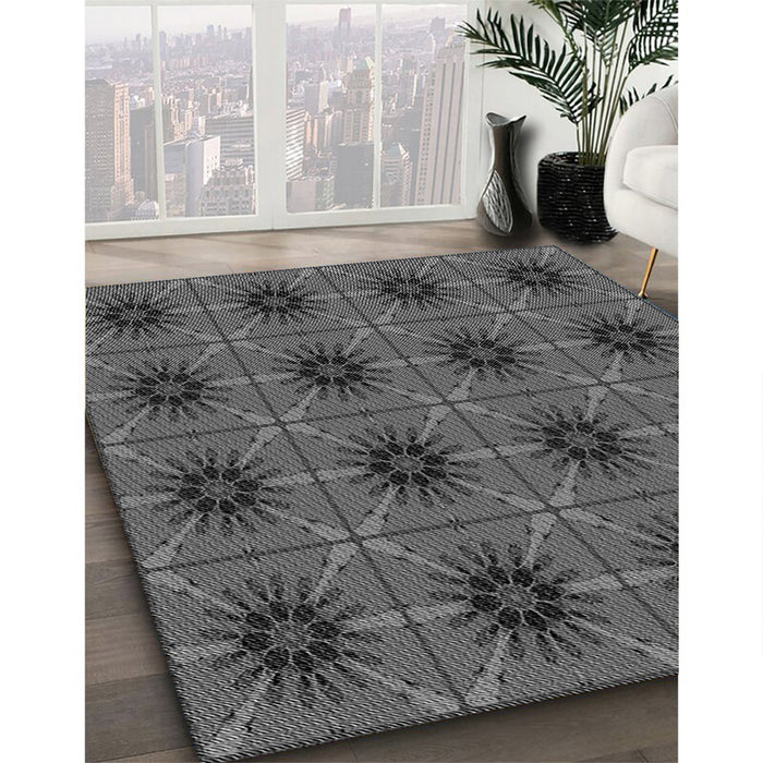 Patterned Platinum Gray Rug in Family Room, pat2871gry
