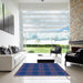 Square Patterned Blue Rug in a Living Room, pat2871lblu