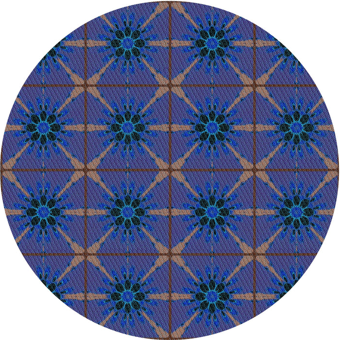 Square Patterned Blue Rug, pat2871lblu