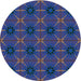 Square Patterned Blue Rug, pat2871lblu