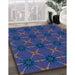 Machine Washable Transitional Blue Rug in a Family Room, wshpat2871lblu