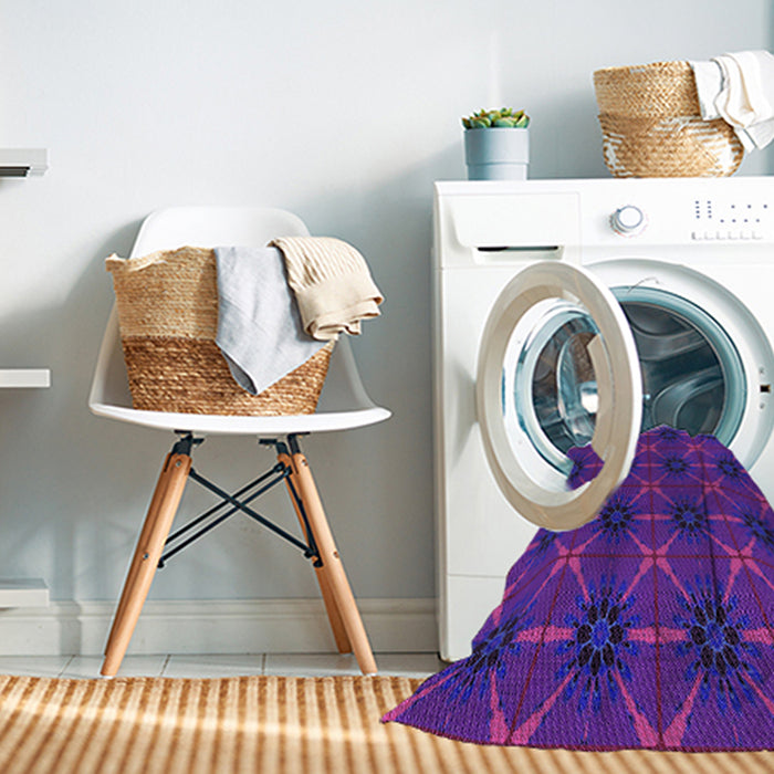 Machine Washable Transitional Bright Purple Rug in a Washing Machine, wshpat2871pur
