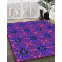 Patterned Bright Purple Rug, pat2871pur