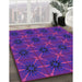 Patterned Bright Purple Rug in Family Room, pat2871pur