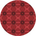 Square Machine Washable Transitional Red Rug in a Living Room, wshpat2871rd