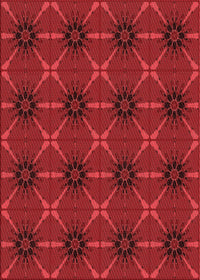 Machine Washable Transitional Red Rug, wshpat2871rd