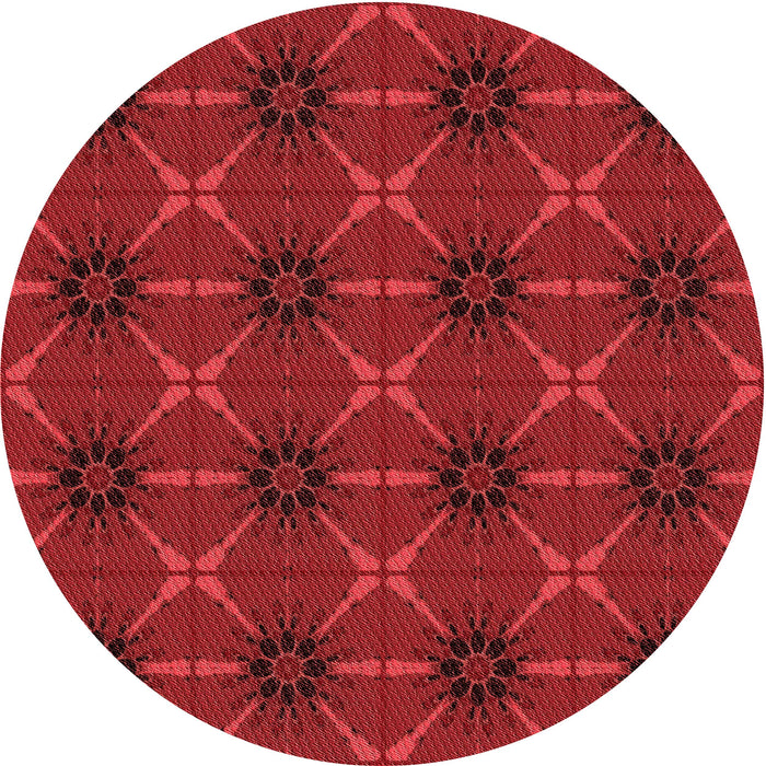 Square Patterned Red Rug, pat2871rd
