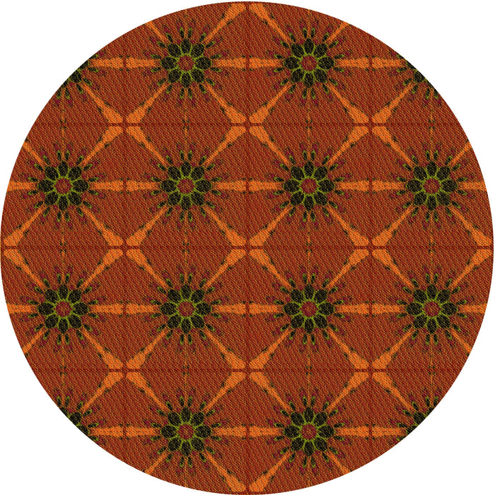 Square Patterned Mahogany Brown Rug, pat2871yw