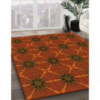 Patterned Mahogany Brown Rug, pat2871yw