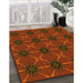 Patterned Mahogany Brown Rug in Family Room, pat2871yw