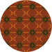 Square Machine Washable Transitional Mahogany Brown Rug in a Living Room, wshpat2871yw