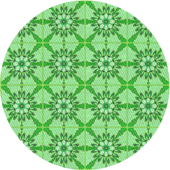 Square Patterned Green Rug, pat2872grn