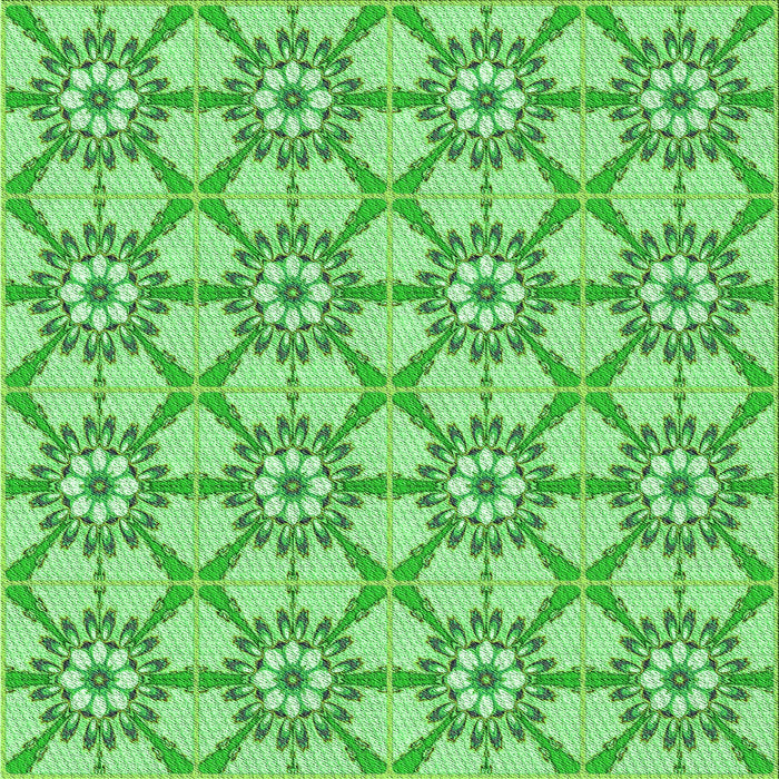 Round Patterned Green Rug, pat2872grn