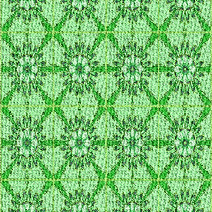 Machine Washable Transitional Green Rug, wshpat2872grn