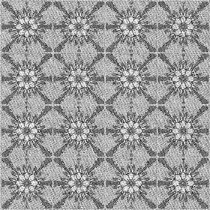 Round Patterned Silver Gray Rug, pat2872gry