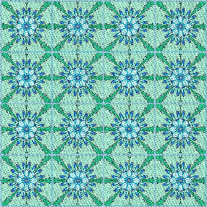 Round Patterned Light Sea Green Rug, pat2872lblu