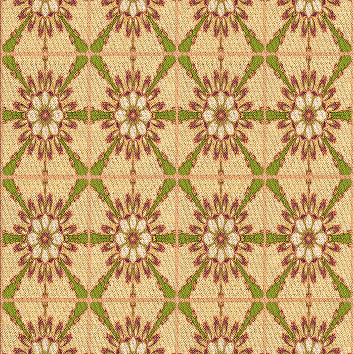 Patterned Chrome Gold Yellow Rug, pat2872org