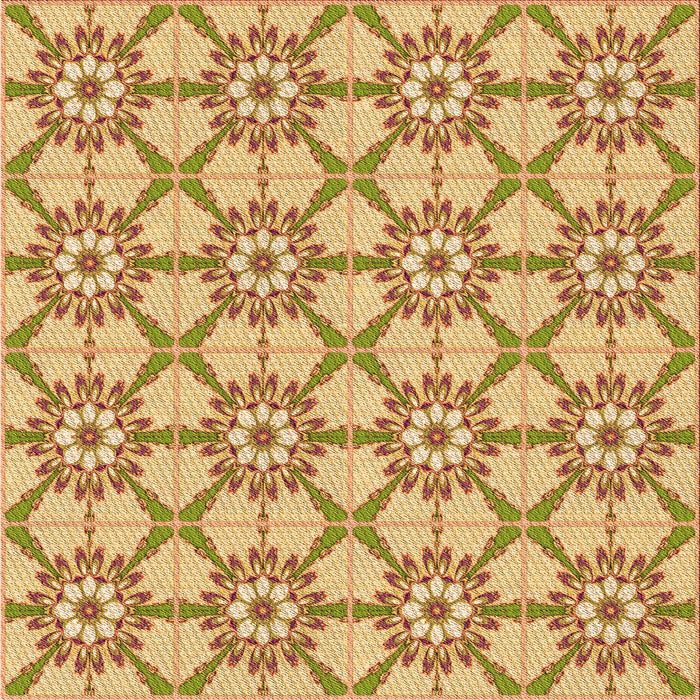 Round Patterned Chrome Gold Yellow Rug, pat2872org