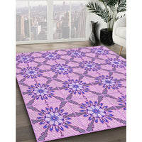 Patterned Pastel Purple Pink Rug, pat2872pur