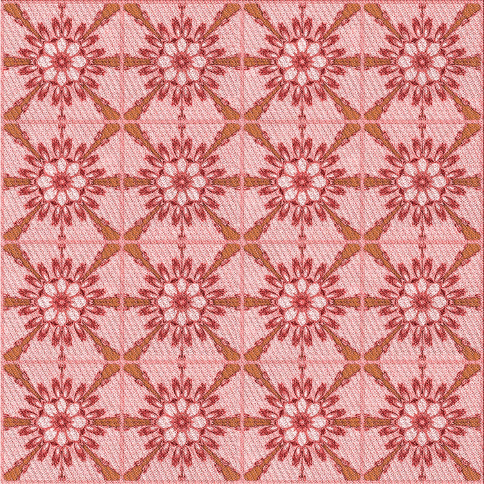 Round Patterned Pastel Pink Rug, pat2872rd