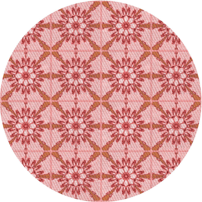 Square Machine Washable Transitional Pastel Pink Rug in a Living Room, wshpat2872rd