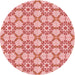 Square Patterned Pastel Pink Rug, pat2872rd